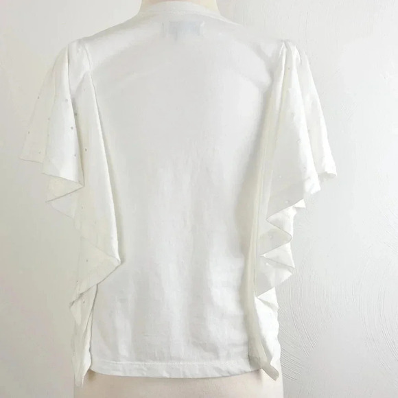 Madewell Hole Punch Flutter Sleeve Top in White Size XS - Picture 3 of 8